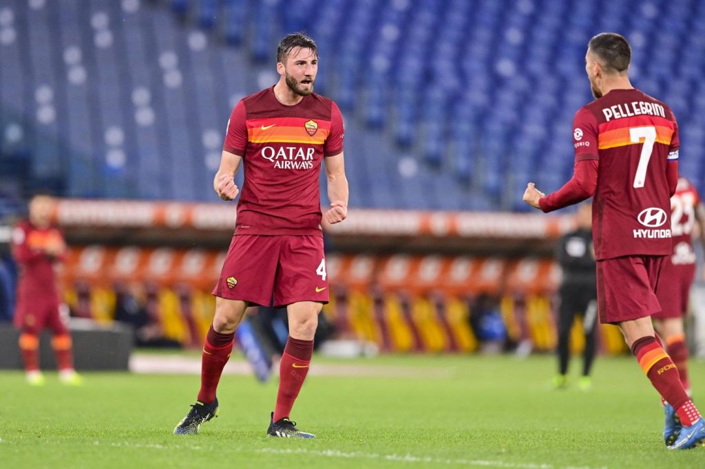 roma atalanta pellegrini cristante gol esultanza