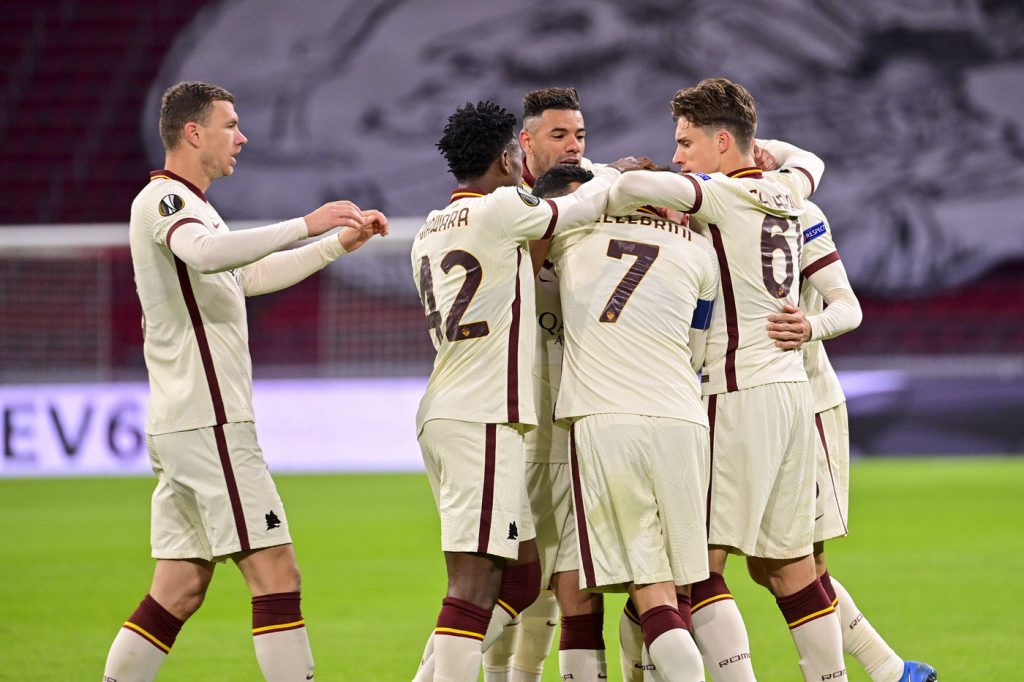 Esultanza Pellegrini Ajax vs Roma - Europa League 2020/2021