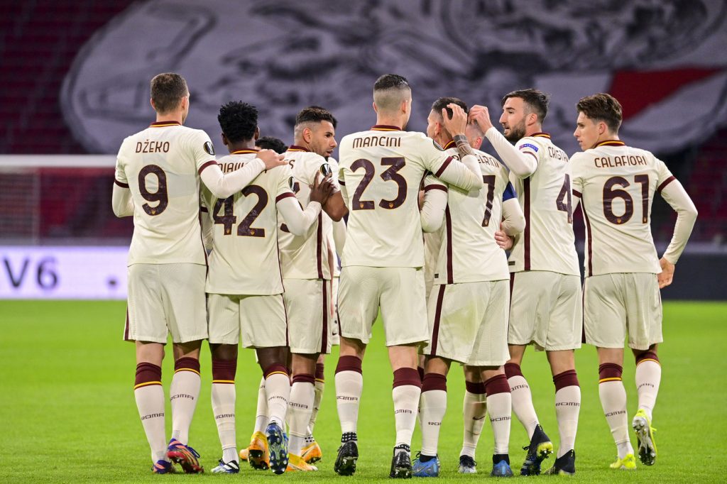 Esultanza Pellegrini Ajax vs Roma - Europa League 2020/2021