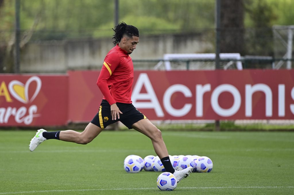 Smalling AS Roma, sessione di allenamento a Trigoria