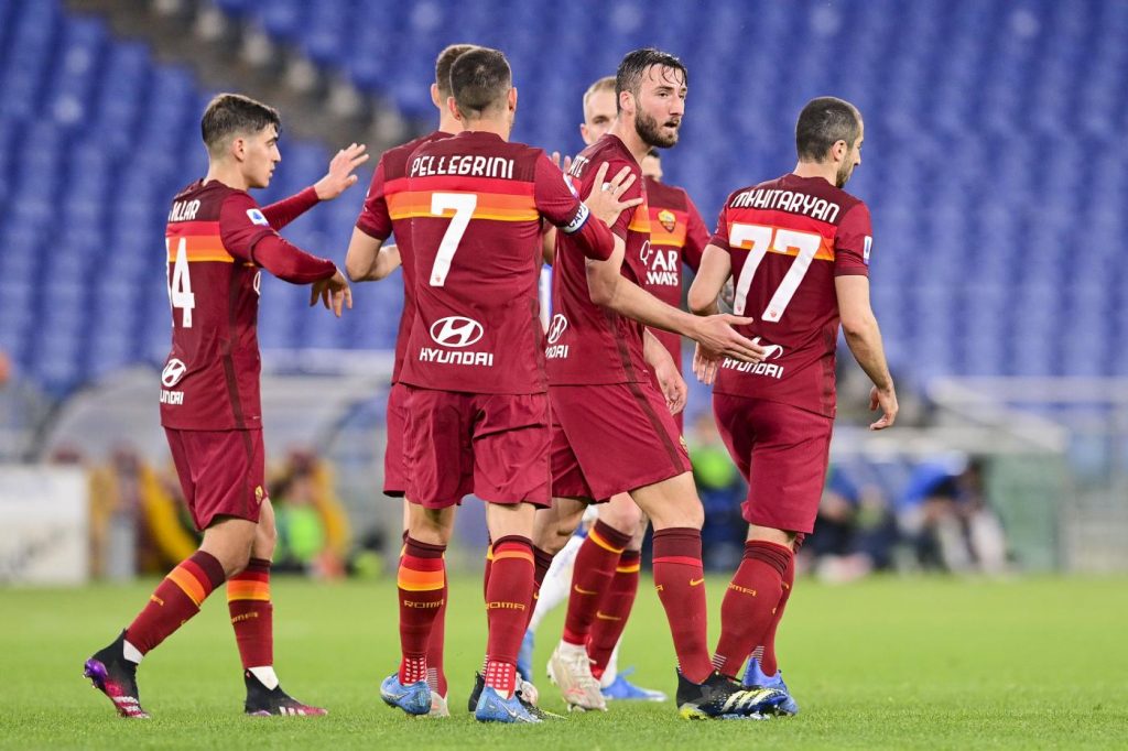 roma atalanta esultanza gol cristante squadra