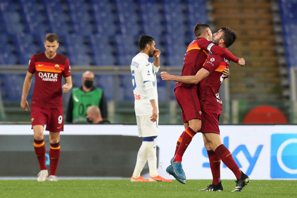roma atalanta gol cristante abbraccio pellegrini