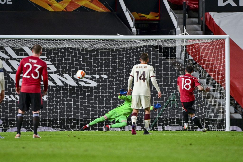 gol bruno fernandes Manchester United vs Roma - Semifinale andata Europa League 2020/2021