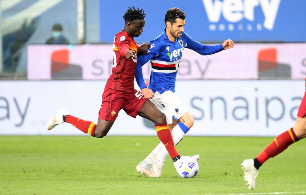Darboe Candreva Sampdoria vs Roma - Serie A TIM 2020/2021Sampdoria vs Roma - Serie A TIM 2020/2021