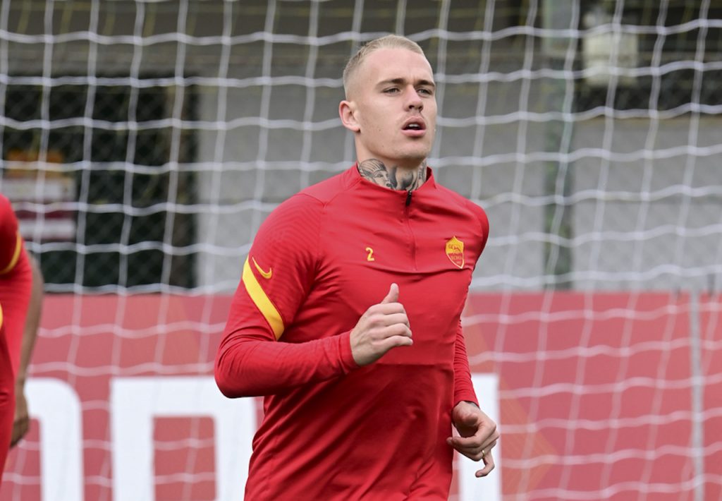 Karsdorp AS Roma, sessione di allenamento a Trigoria