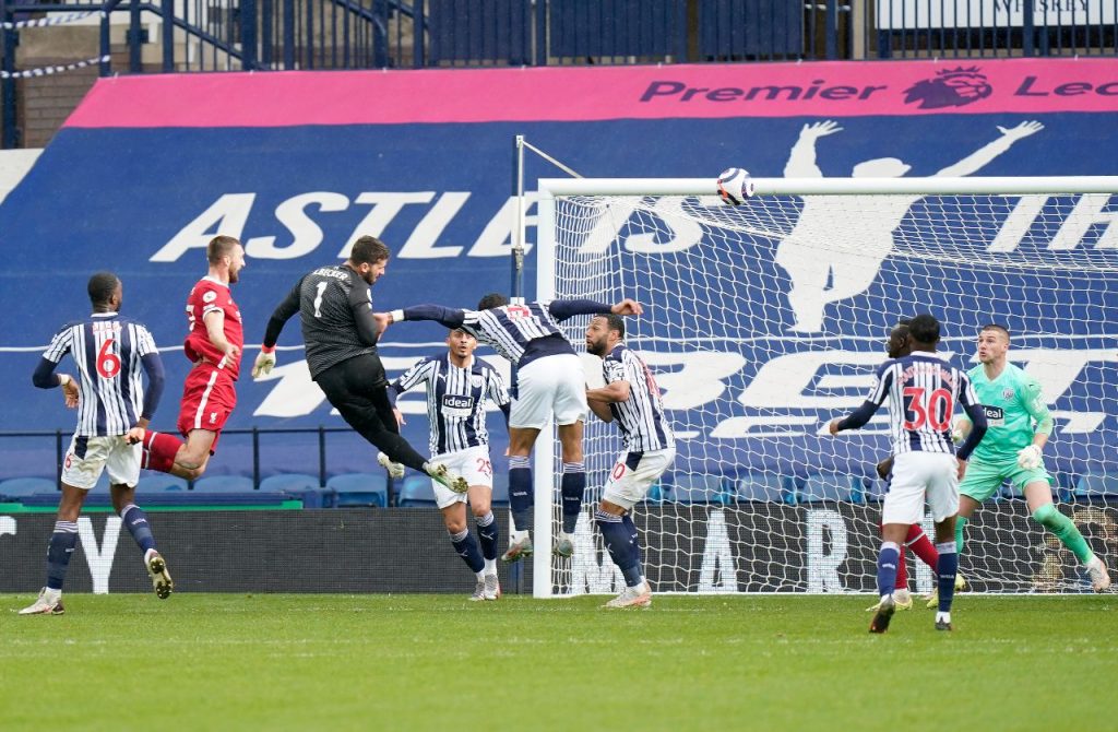 alisson liverpool gol west bromwich