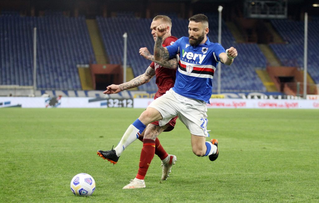 Karsdorp Tonelli Sampdoria vs Roma - Serie A TIM 2020/2021