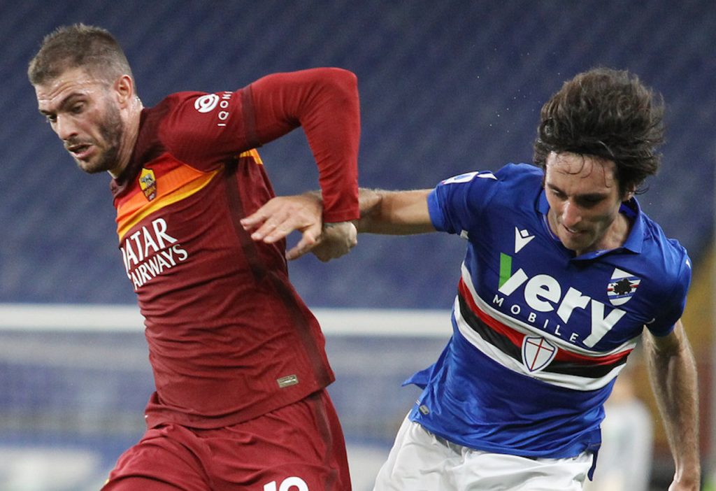 Santon Augello Sampdoria vs Roma - Serie A TIM 2020/2021Sampdoria vs Roma - Serie A TIM 2020/2021