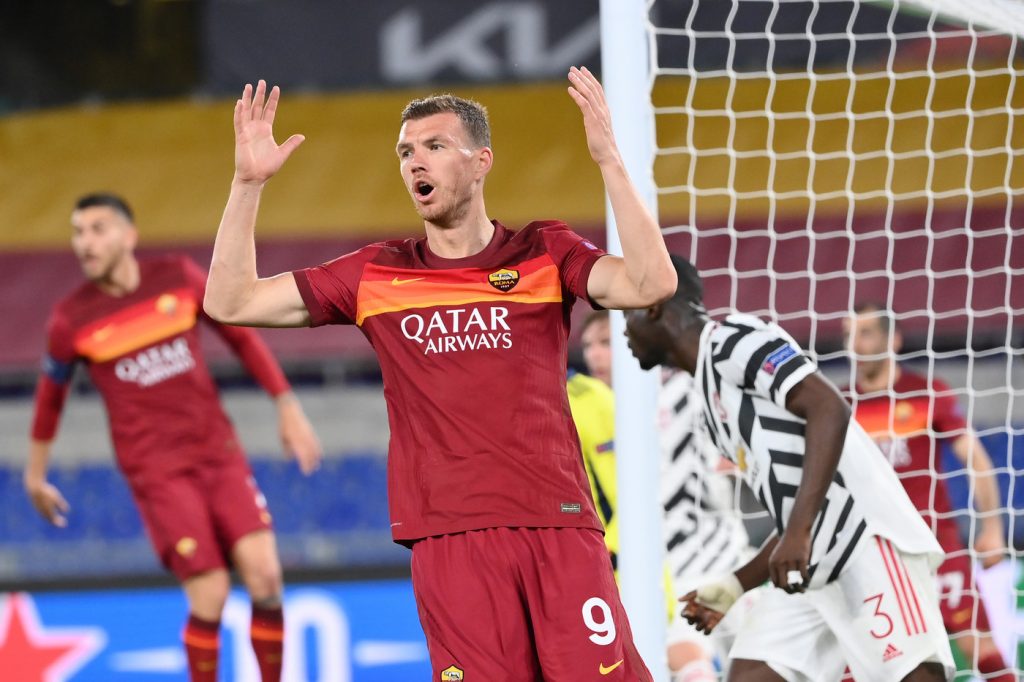 dzeko Roma vs Manchester United - Europa League 2020/2021 Semifinale ritorno