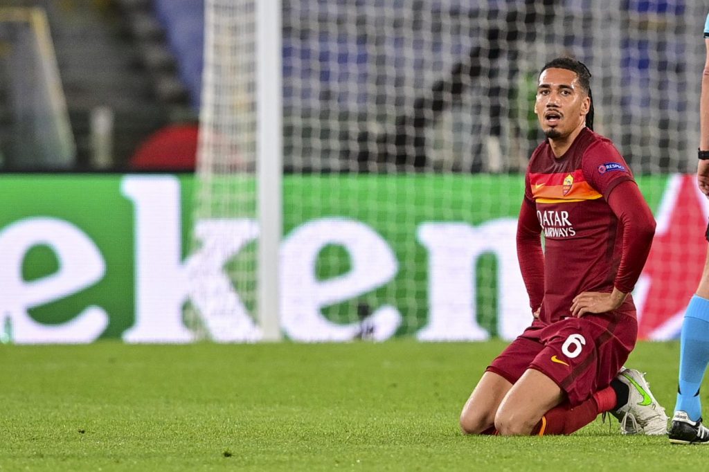 Manchester United vs Roma - Semifinale andata Europa League 2020/2021 smalling