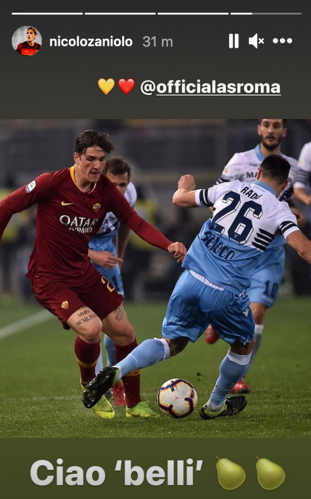 zaniolo roma lazio derby