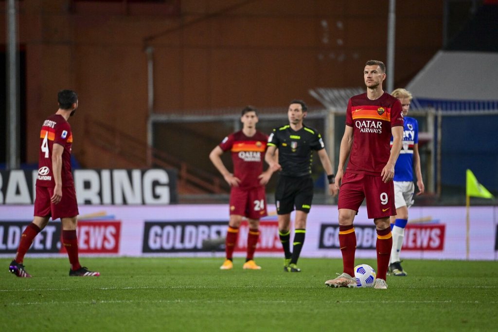 Dzeko Kumbulla Sampdoria vs Roma - Serie A TIM 2020/2021