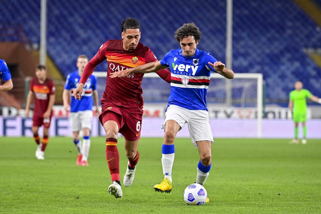 Smalling Augello Sampdoria vs Roma - Serie A TIM 2020/2021