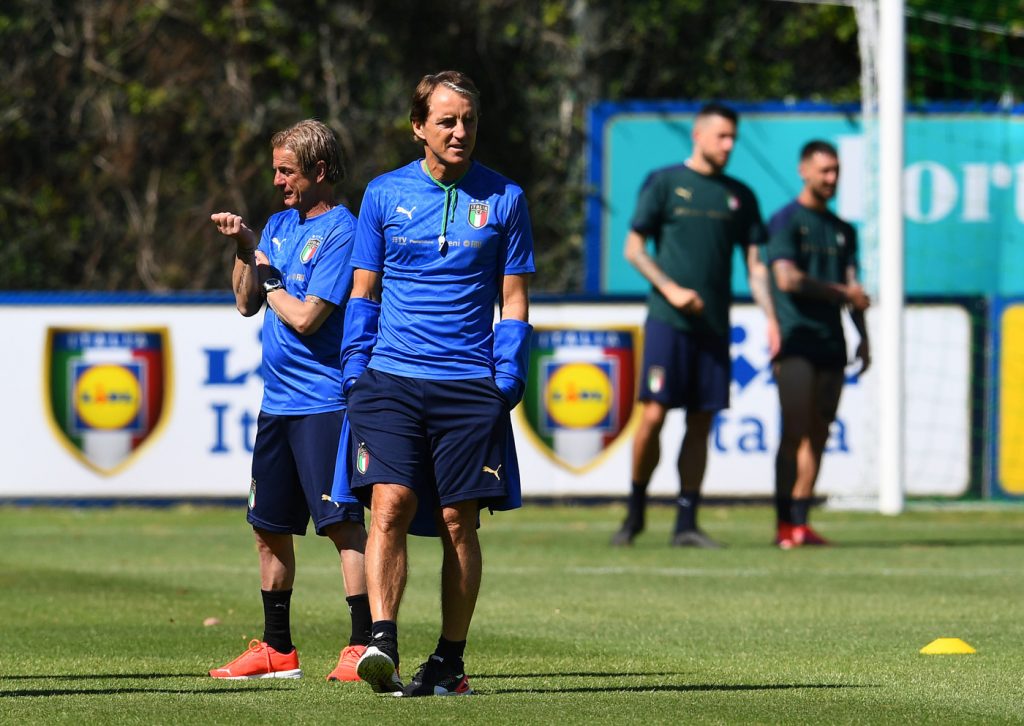 Roberto Mancini Italy Training Session And Press Conference