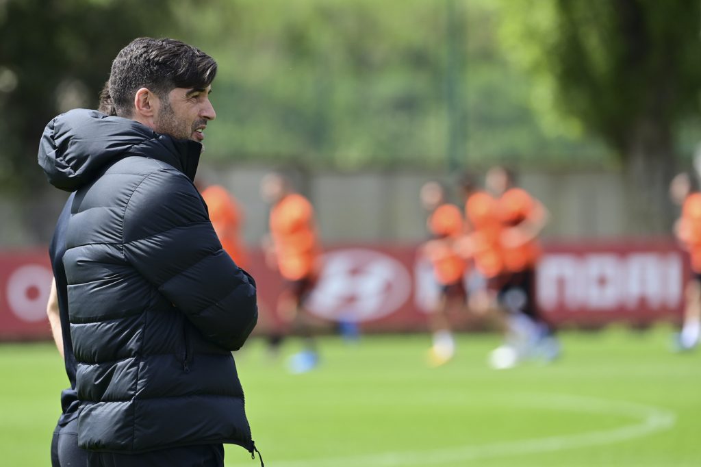 Fonseca Europa League, sessione di allenamento dell'AS Roma a Trigoria