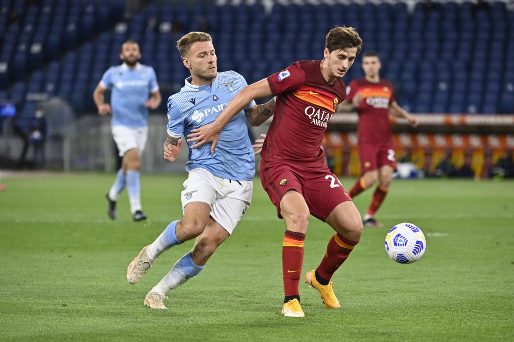 Kumbulla Immobile Roma vs Lazio - Serie A TIM 2020/2021