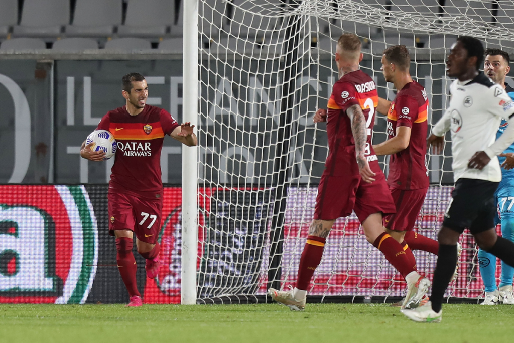 spezia roma gol karsdorp gol mkhitaryan dzeko (2)