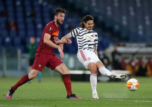 cristante cavani AS Roma v Manchester United - UEFA Europa League Semi Final: Leg Two