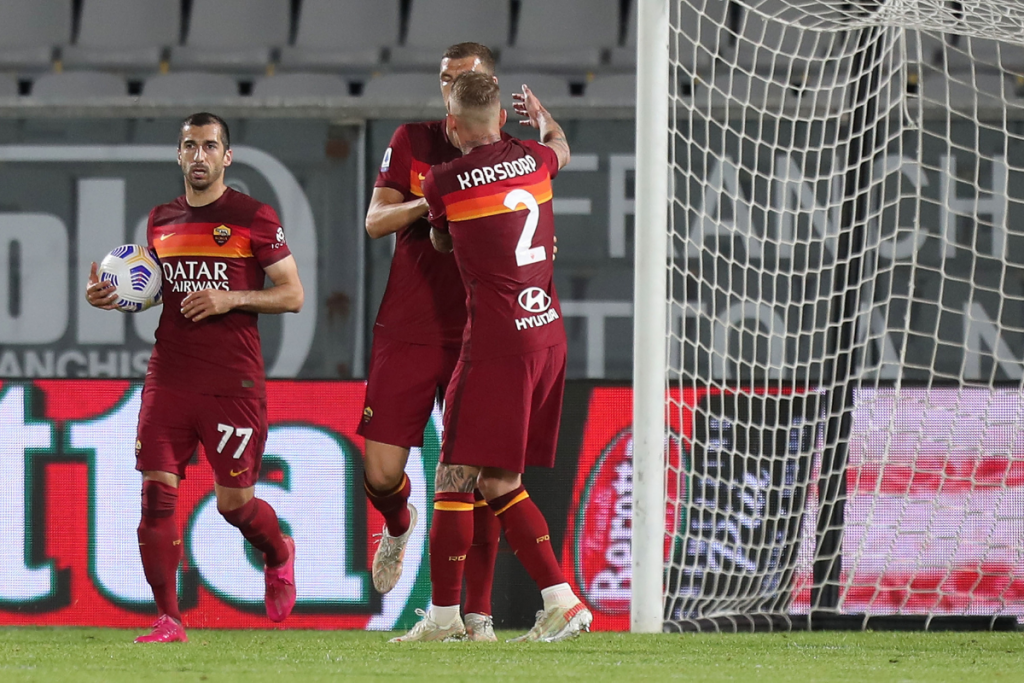 spezia roma gol karsdorp gol mkhitaryan dzeko