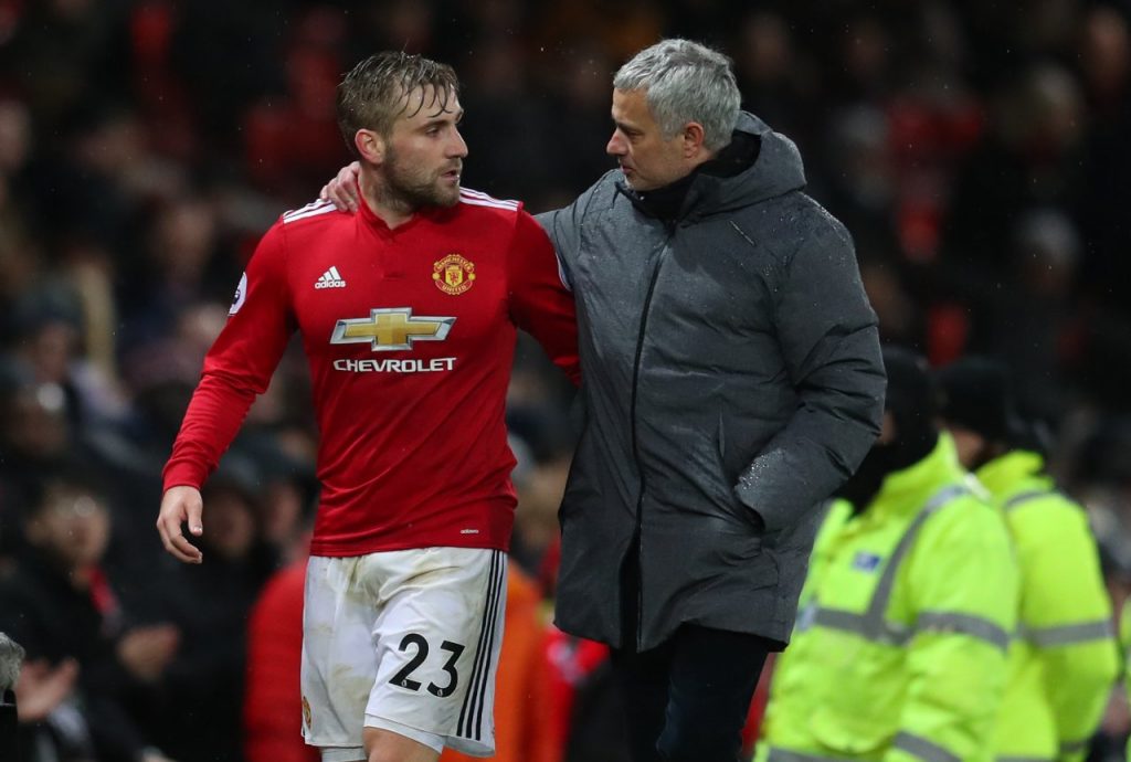 shaw mourinho manchester united roma