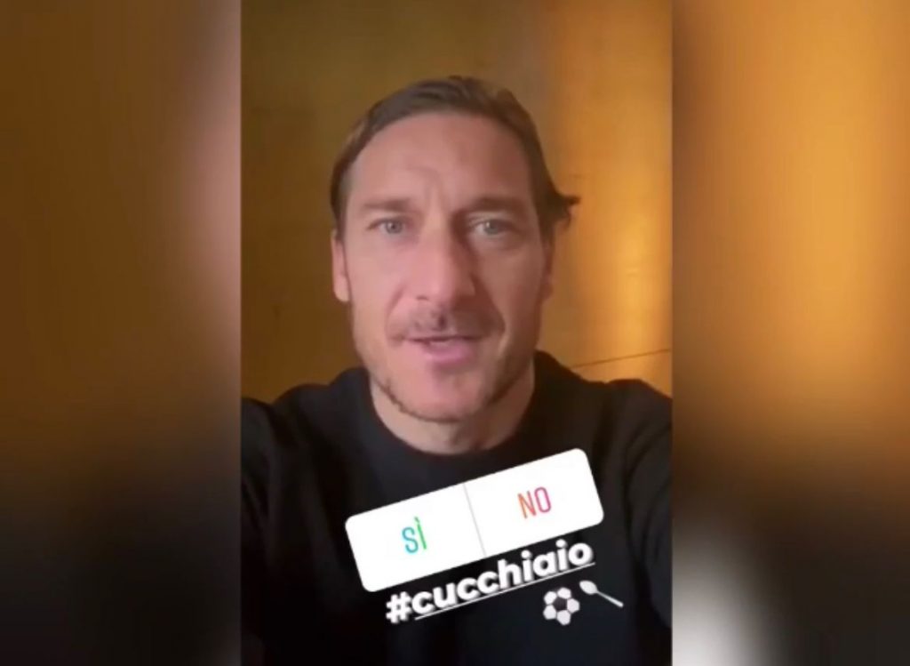 Totti cucchiaio Instagram