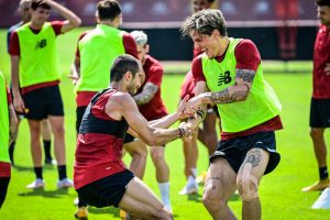 zaniolo mkhitaryan AS Roma Training Session