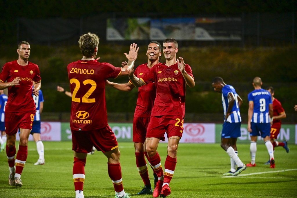 mancini zaniolo smalling FC Porto v AS Roma - Pre-Season Friendly
