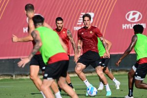 allenamento trigoria zaniolo
