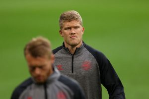 cornelius Denmark Training Session and Press Conference - UEFA Euro 2020: Round of 16
