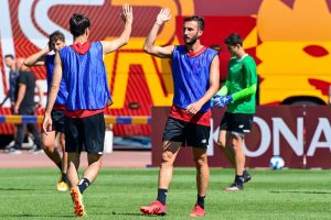 cristante shomurodov AS Roma Training Session