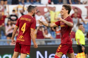 Cristante Zaniolo AS Roma v Trabzonspor - UEFA Conference League: Play-Offs Leg Two