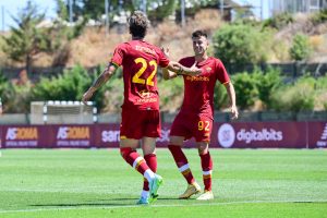 zaniolo el shaarawy Belenenses v AS Roma - Pre-Season Frienldy