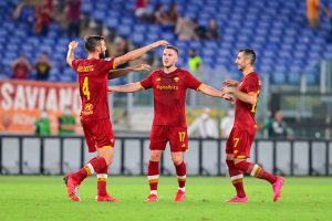 veretout cristante mkhitaryan AS Roma v ACF Fiorentina - Serie A