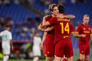 zaniolo shomurodov AS Roma v Raja Casablanca - Pre-Season Friendly
