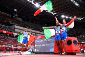 italia staffetta 4x100 Athletics - Olympics: Day 14