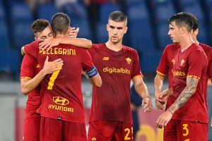esultanza el shaarawy AS Roma v Trabzonspor - UEFA Conference League: Play-Offs Leg Two
