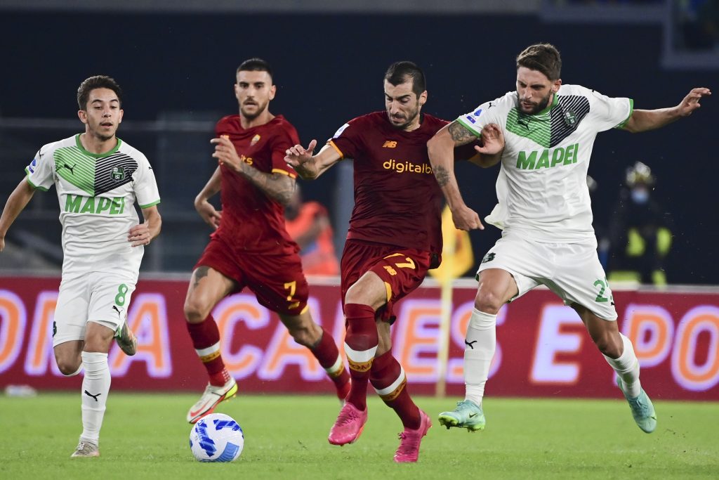 maxime lopez Berardi Mkhitaryan AS Roma v US Sassuolo - Serie A