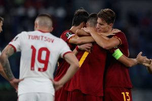 Pellegrini esultanza AS Roma v CSKA Sofia: Group C - UEFA Europa Conference League