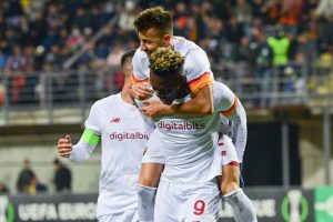 gol abraham esultanza abraham Zorya Lugansk v AS Roma: Group D - UEFA Europa Conference League