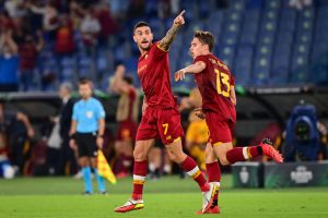Pellegrini e Calafiori AS Roma v CSKA Sofia: Group C - UEFA Europa Conference League