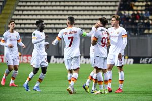 gol el shaarawy pellegrini calafiori darboe kumbulla Zorya Lugansk v AS Roma: Group D - UEFA Europa Conference League