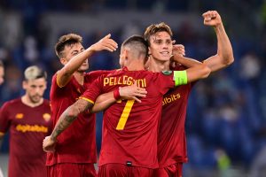 Pellegrini El Shaarawy Calafiori AS Roma v CSKA Sofia: Group C - UEFA Europa Conference League