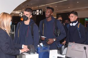 mancini, abraham volpato AS Roma Travel To Cagliari