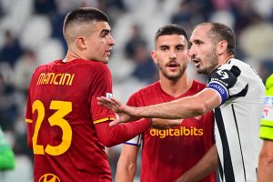 Mancini, Chiellini Juventus v AS Roma - Serie A