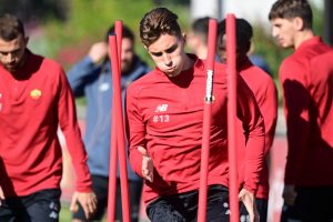 Calafiori AS Roma Training Session