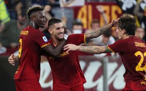 Pellegrini Zaniolo Abraham AS Roma v Empoli FC - Serie A