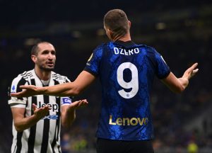 chiellini dzeko FC Internazionale v Juventus - Serie A
