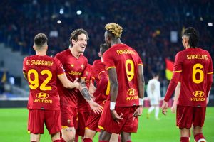 abraham gol esultanza zaniolo el shaarawy smalling AS Roma v Torino FC - Serie A
