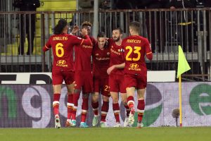 Smalling Mancini Zaniolo Cristante AbrahamEmpoli FC v AS Roma - Serie A