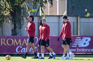 Smalling Mkhitaryan AS Roma Training Session